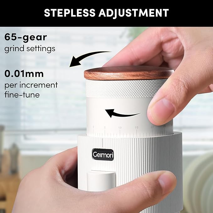 Burr Coffee Grinder,Wirsh Electric Single Dose Coffee Grinder Geimori GU38 with 38mm 6-Core Conical Burr,Stepless Adjustment for Drip,French Press,Cold Grind Settings from Fine to Coarse