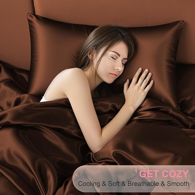 Mulberry Silk Pillow Cases 2 Pack King Size 20x36 Inches with Hidden Zipper, Ultra Smooth and Soft Breathable Cooling Silk Satin Pillowcase Set of 2, Better for Hair and Skin, Gifts for Women Men