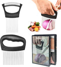 2 PCS Onion Holders for Slicing, Extra-Large & Mini Onion Slicer Tool Set, Food Cutting Guide for Tomato Potato Meat, Practical Meat Tenderizer Tool, Vegetable Chopper, Kitchen Essentials