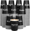 300 Pack 8 oz Disposable Paper Coffee Cups, 8 Ounce Black Paper Hot Coffee Cups–Perfect for Hot Beverages, Party, Office, and Home Use