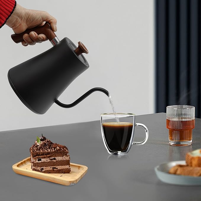 1200W Gooseneck Electric Kettle, Adjustable Temperature Constant Temperature Electric Kettle, 0.9L Pour Over Kettle for Coffee & Tea, Quick Heating, Stainless Steel Inner Lid (Black)