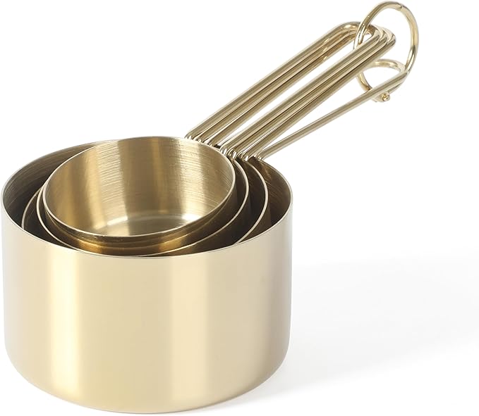 Martha Stewart Richburn 4 Pack Gold Stainless Steel Measuring Cup Set