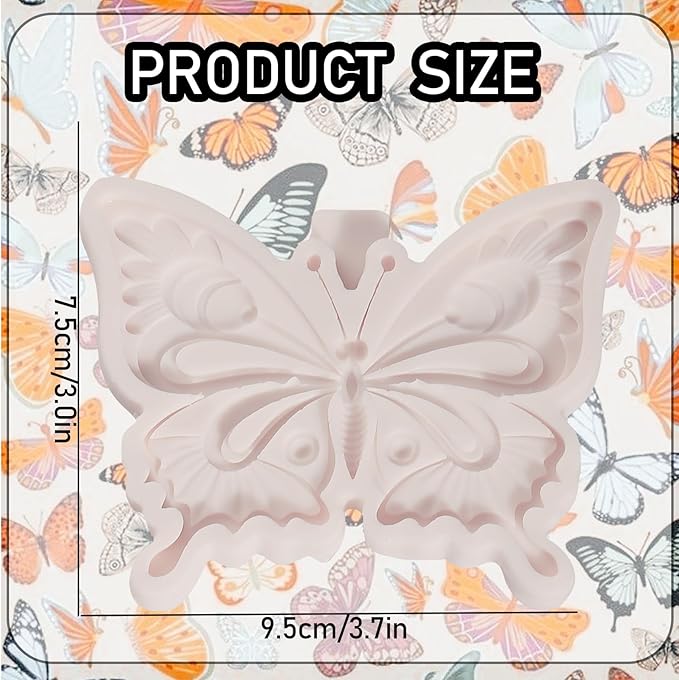 1 Pcs Exquisite Butterfly Fondant Moldfor Cake Decoration, Butterfly Chocolate Silicone Mold Surface Non-Stick Easy to Demould, for Baking Candy Flower Paste Dough Clay Projects Resin Pendants