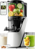 Canoly C16 Cold Press Juicer, 6" Extra Wide Feed Chute, 3-IN-1 Strainers (Juice & Sorbet & Nut Milk), Powerful AC Brushless Motor, Self Precut System, Juicer Machines with BPA-Free (Pearl White)