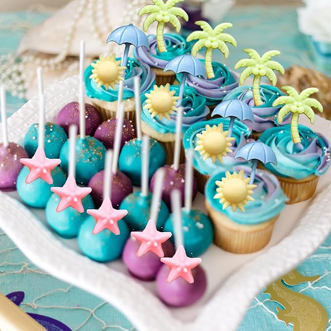 Summer Beach Theme Silicone Molds, Summer Beach Chocolate Silicone Molds 44 Cavity Gummy Mold Candy Mold for DIY Resin Product Cookie Ice Cube Baking Mould 2PCS Pink