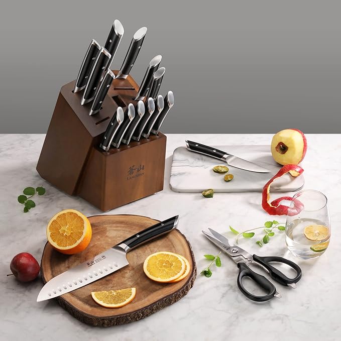 Cangshan HELENA Series German Steel Forged Knife Block Set (17-Piece, Black)
