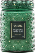 Voluspa Noble Fir Garland, Large Candle Jar, 18oz, Coconut Wax Blend, Christmas Scented Candles for Home, 100 Hour Burn Time, Poured in the USA