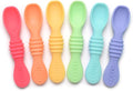 PrimaStella Silicone Chew Spoon Set for Babies and Toddlers | Safety Tested | BPA Free | Microwave, Dishwasher and Freezer Safe (Summer Rainbow Chew Spoon)