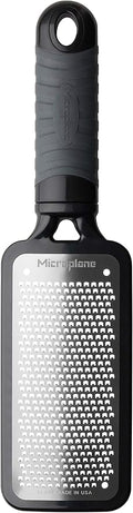 Microplane Home Series Fine Cheese Grater - Surgical Stainless Steel for Fine Grating (Black)