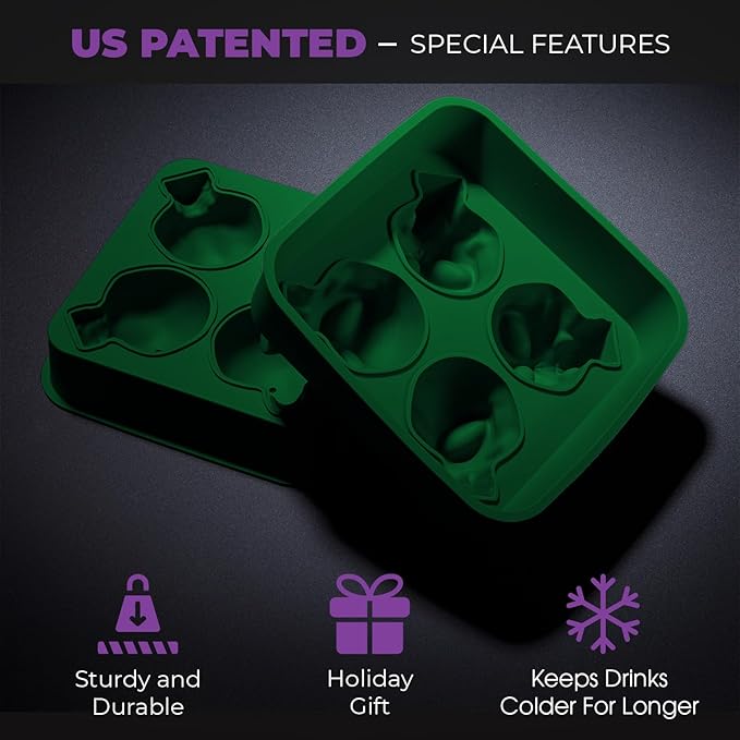 SHAPED 2-PACK 3D Ancient Alien Ice Mold Trays, Flexible Silicone Alien Figure Makers for Ice Cubes, Soaps, Chocolates, DIY Figures, Cookies, Resin Models