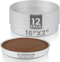 Restaurantware-Met Lux 14 x 2 Inch Straight-Sided Baking Tins, 12 Round Cake Pans - Oven-Ready, Freezable, Anodized Aluminum Round Baking Pans, Greaseproof, For Layer Birthday Cakes