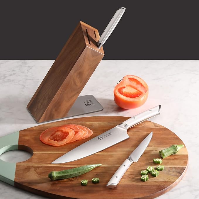 Cangshan HELENA Series German Steel Forged, HUA Knife Block Set (4-Piece, White)