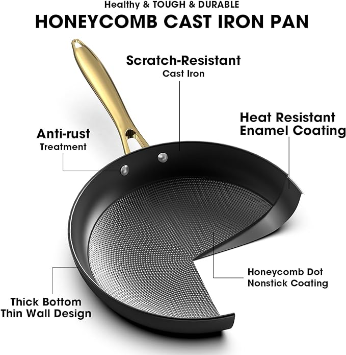 imarku Non Stick Frying Pans, 3 Pieces - 8 Inch, 10 Inch and 12 Inch Frying Pan, Professional Frying Pans Nonstick, Cast Iron Skillets, Nonstick Frying Pan with Stay Cool Handle, Best Birthday Gifts