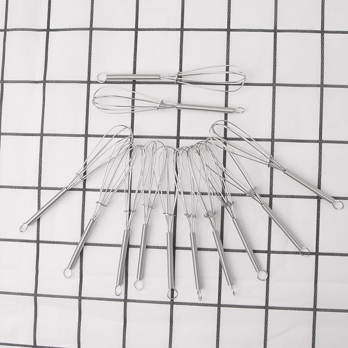 CHuangQi 5 Inch Endurance Stainless Steel Mini Whisk/Egg Beater, Set of 12