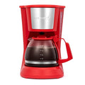 Holstein Housewares 5 Cup Drip Coffee Maker – Compact and User-Friendly with Auto Pause & Serve, Reusable Filter, Measuring Spoon & Glass Carafe, Office & Dorm Use, Red