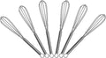 5 inch Mini Wire Whisk 6 Pack - Stainless Steel