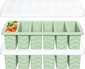 1/2 Cup Silicone Freezer Molds with Lid, 2-Pack Silicone Freezer Trays for Soup, Sauce & Broth – Meal Prep Containers, Large Ice Cube Tray, Oven & Dishwasher Safe