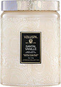 Voluspa Santal Vanille, Large Candle Jar, 18 oz, 100 Hour Burn Time, Coconut Wax for Clean Burning, Handcrafted in the USA
