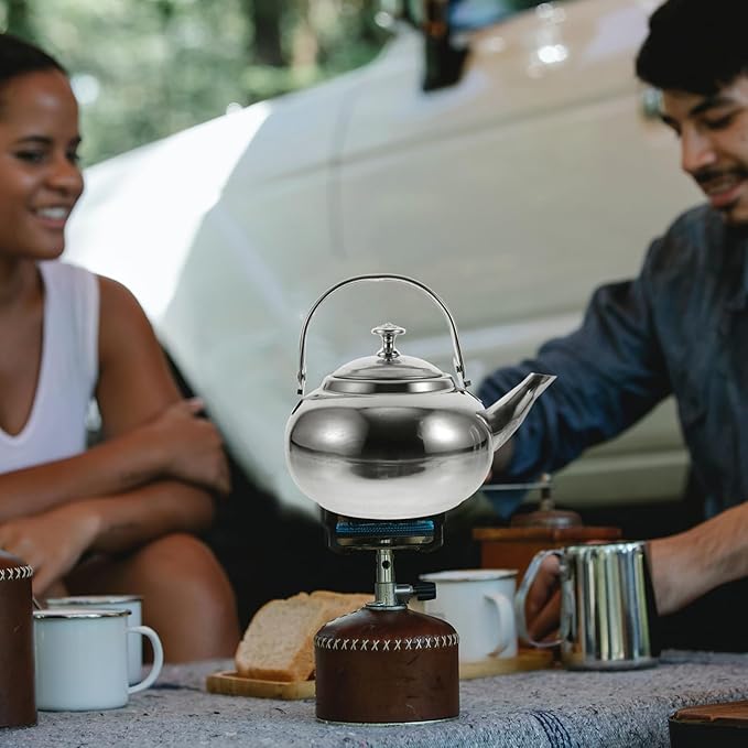 Hemoton Stainless Steel Tea Kettle with Infuser 1.2L Whistling Stove Top Kettle for Home and Camping Use