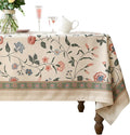 ISAENNE Designer Chinoiserie Linen Floral Square Tablecloth,White Wrinkle Resistant Table Cloth,Elegant Decor Tablecloths for Dining Thanksgiving Kitchen Party Christmas,67"*67"-Daffy