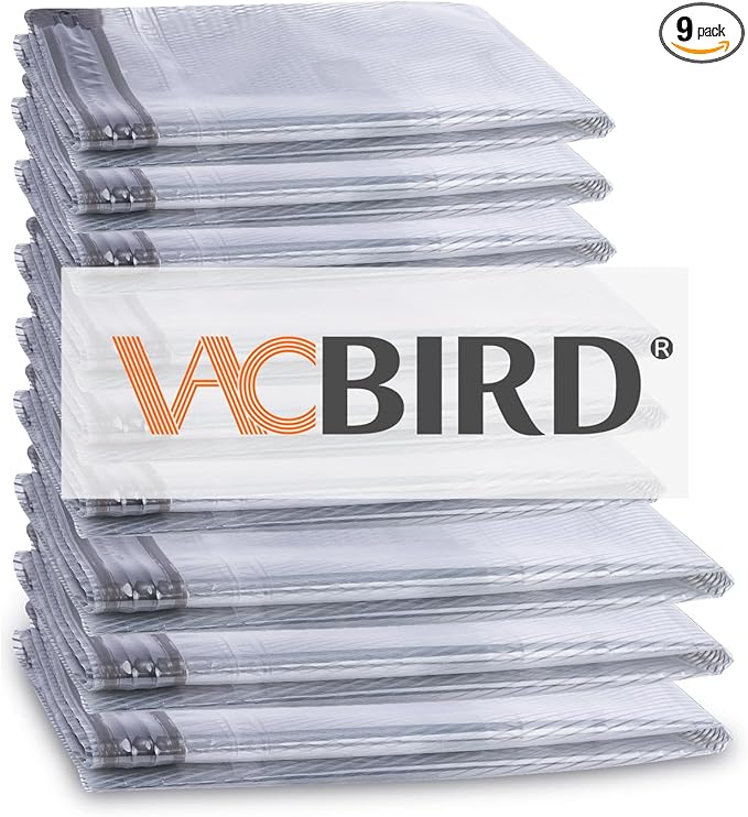 9-Pack Vacuum Storage Bags for Travel, Space Saver Compression Bags (No Pump Included)
