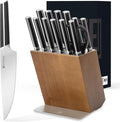 Kitchen Knife Set, 14 PCS Knife Sets for Kitchen with Block, X50CrMoV15 High Carbon German Steel Knife Set with 6X Serrated Steak Knife, Heavy