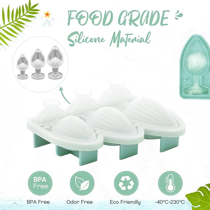Hoolerry Ice Cube Molds Cube Trays Fun Shapes Silicone Ice Ball Maker with Lid for Whiskey Cocktails Juice Drinks Beverage Crafting Accessories White Elephant Gifting(Green,Multi-size)