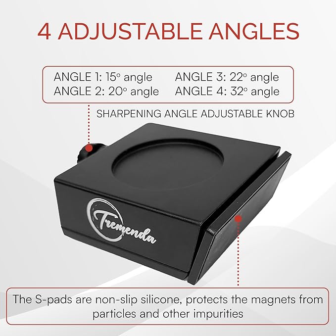 Tremenda Diamond Rolling Knife Sharpener Set – Manual Sharpening Tool with 4-Angle System – Portable Sharpener for Kitchen, Chef, and Pocket Knives
