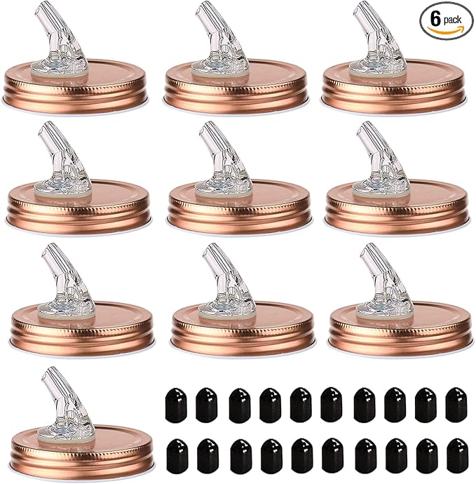 Mason Jar Pour Spouts. free flow Mason Jar Pour Spouts, mason jar for spout regular mouth size 70mm dispenser germination cover. Suitable for any liquid. Leak-Proof 10-Pack + 20 Black Lid Caps (10