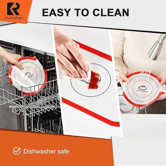 Cook's Aid 2 Pcs Silicone Bread Sling for Dutch Oven, Non-Stick Bread Baking Mat Set, Reusable Sourdough Bread Sling with Long Handles for Easier Transfer for Dough