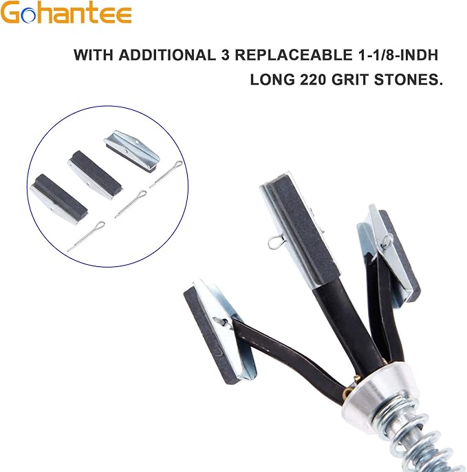 Engine Cylinder Hone Adjustable Deglazer 3/4" to 2-1/2" Diameter with 3-Piece 1-1/8" Long Stones 220 Grit