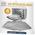 Toaster Oven Liners for Bottom of Oven (4 Pack) Reusable Non-Stick Heat Resistant Toaster Liners, Compatible with Ninja, Cuisinart, Emeril Lagasse & More, Toaster Mat, 12"x12" (Silver)