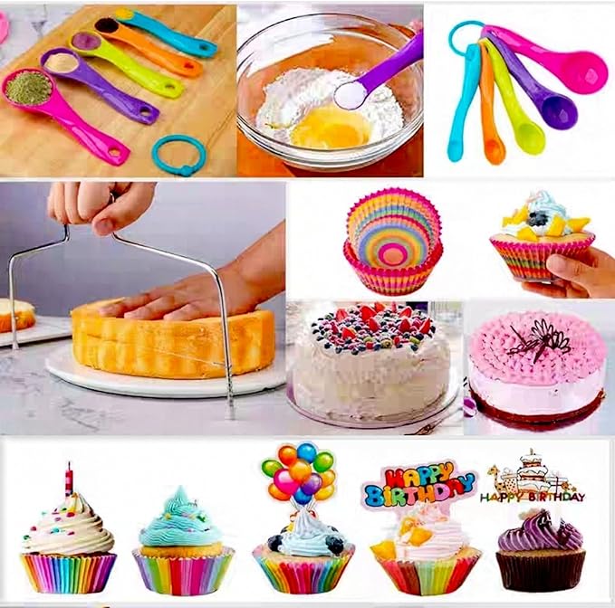 322 Piece Wilton Framing Mouth Starter Cake Decorating Baking Set with Cake Rotator + Offset Spatula + Wilton Decorating Framing Mouth Set, Baking Tools Cake Making Set