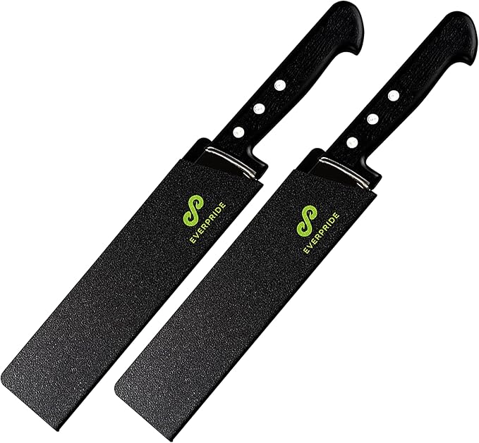 EVERPRIDE 8 Inch Chef Knife Sheath Set (2-Piece Set) Universal Blade Edge Cover Guards for Chef and Kitchen Knives – Durable, BPA-Free, Felt Lined, Sturdy ABS Plastic – Knives Not Included
