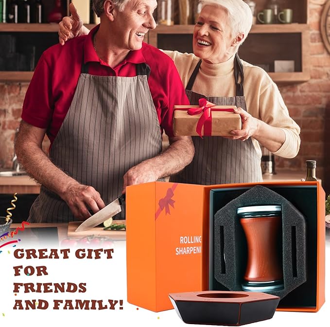 Rolling Knife Sharpener Kit, Kitchen Knife Sharpener with 15 & 20 Degree Sharpening with 2pcs Polishing Disc & 2pcs Grinding Disc for Kitchen Knives, Pocket Knives, Chef's Knives