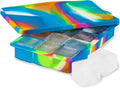 Host Ice Cube Tray with Lid, Makes 15 1.25" Cubes, Durable Silicone Trays, Perfect for Cocktails, Beverages, Mocktails, Iced Coffee, Tea, Infused Water, Kitchen Essentials, Set of 1, Colored Marble