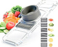Multifunctional Handheld Mandoline Slicer for Kitchen – Sharp Vegetable Cutter with Safety Guard, 6‑in‑1 Cucumber Slicer & Grater, Crystal-Clear One-Piece Body, Easy to Clean, Sturdy & Compact