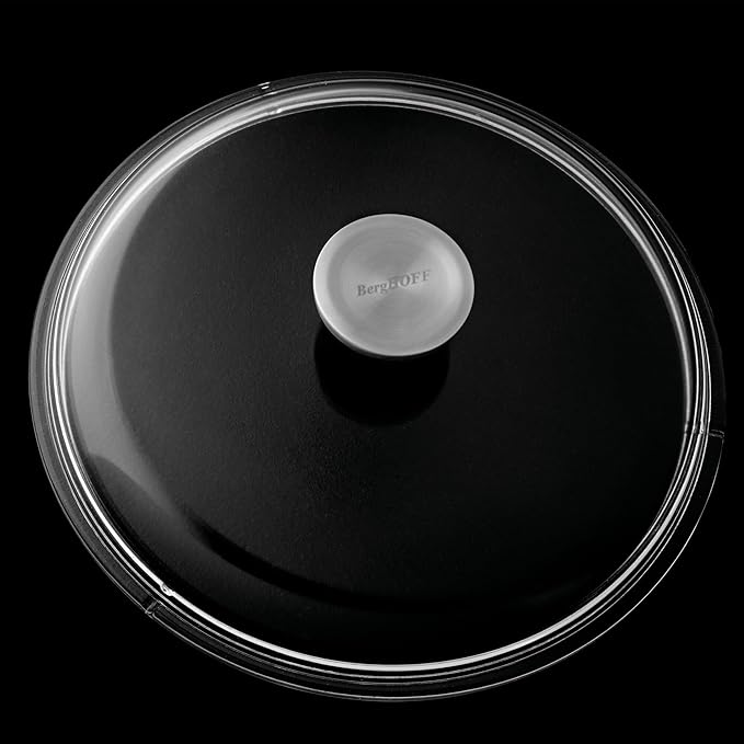 BergHOFF GEM Nonstick 11" Sauté Pan 4.9qt., Sturdy 2-Handle, Glass Lid, Ferno-Green, Non-Toxic PFOA-Free Coating, Ovensafe