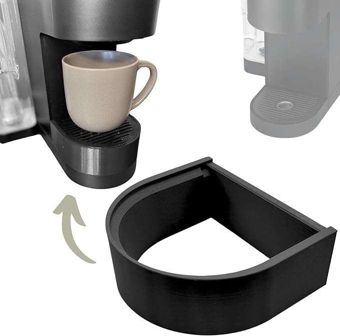 Riser Splash Guard Drip Tray Accessory Made for K-Supreme & K-Slim Drip Tray Riser in Black Increases 1.7 inches to Cups Height