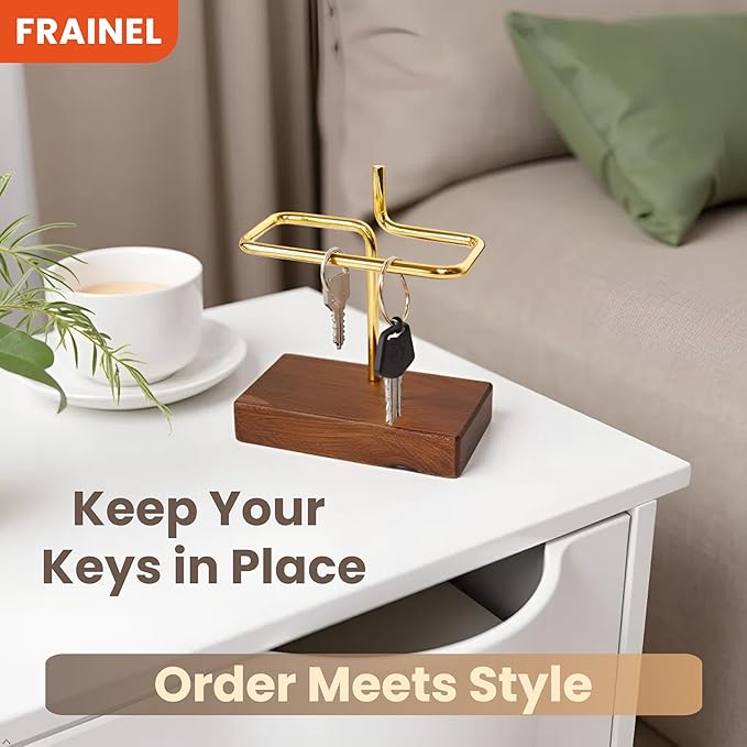 V60 01/02 Coffee Filter Holder Stand - Brass Tube & Walnut Wood Base - Pour Over Drip Accessory for Bar Counter | ASMR Coffee Station Gift for Coffee Lovers | Thanksgiving Table Decor