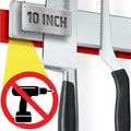 Strong Adhesive (No Drill) Magnetic Knife Holder for Wall - Professional 10 Inch Knife Strip - No Screws Needed - Adhesive Backing - Stainless Steel Bar (Upgraded Version – Will Not Fall)
