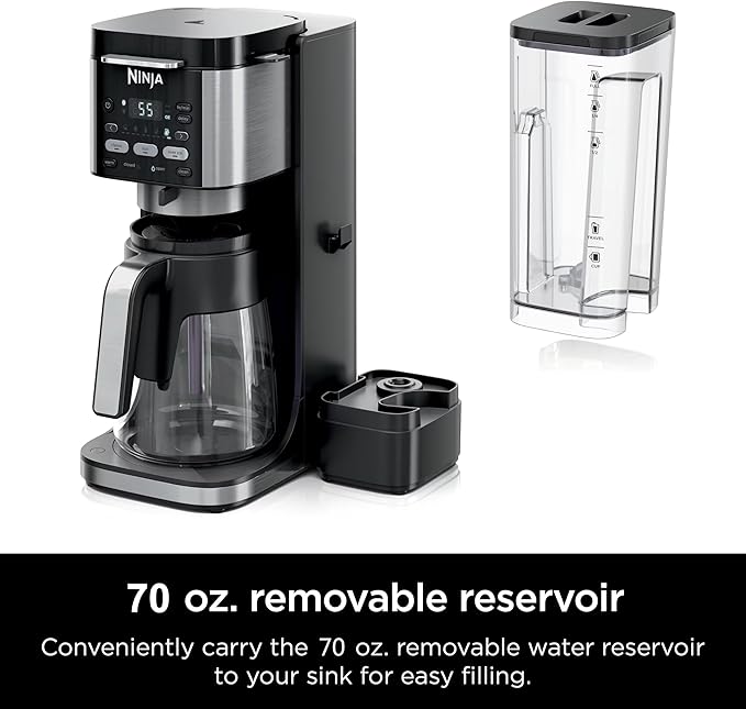 Ninja | Drip Coffee Maker | DualBrew Pro Hot & Iced Coffee | Compatible with K-Cup Pods | 3 Brew Styles (Classic, Rich, & Iced) | 70oz Removable Reservoir & Dishwasher Safe | Black | 14-Cup (Renewed)