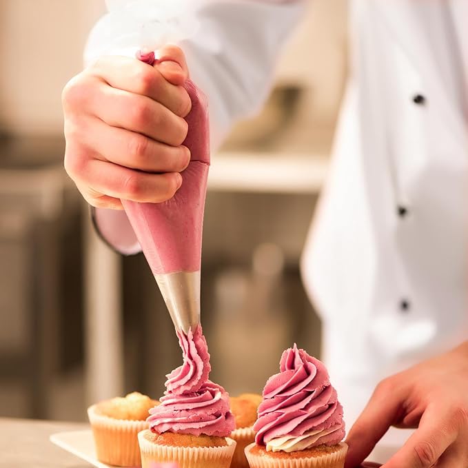 200 Pcs Piping Bags 12 & 16 Inch, Thick Disposable Pastry & Frosting Bags Anti-Burst Icing Bags for Cake Decorating, Cookies, Cupcakes