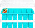 1/2 Cup Silicone Freezer Molds with Lid, 2-Pack Silicone Freezer Trays for Soup, Sauce & Broth – Meal Prep Containers, Large Ice Cube Tray, Oven & Dishwasher Safe