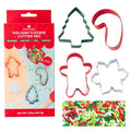 Sweets Indeed Holiday Cookie Cutter & Sprinkle Set – 4-Pack | Gingerbread, Snowflake, Candy Cane & Tree Cookie Cutters with 1.5 oz Christmas Sprinkle Mix | Holiday Baking Kit