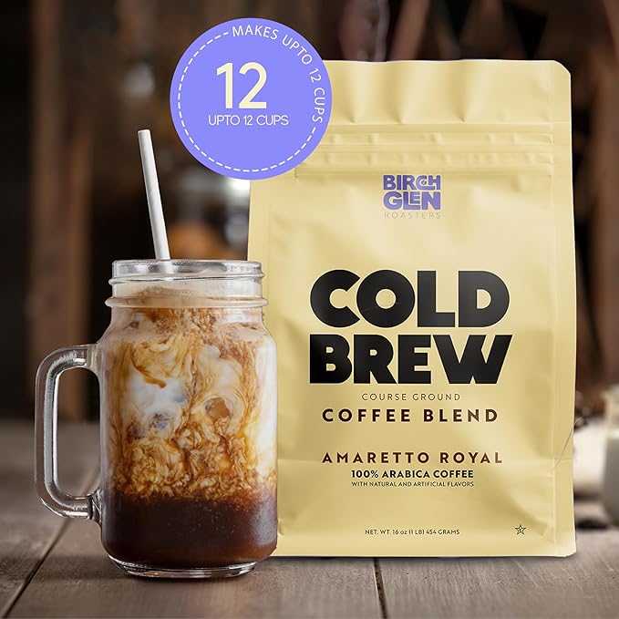 Birch Glen Roasters Cold Brew Coffee | Flavored Coarse Ground Coffee | Artisanal Roasting | 100% Arabica |1 LB | Frech XO Cognac