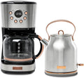 HADEN Heritage 1.7 Liter Stainless Steel Electric Kettle Bundled with 12 Cup Drip Coffee Maker, Coffee Machine with Auto Shut-Off, Steel & Copper