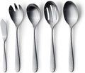 Matte Silverware Set, 18/10 Stainless Steel Satin Flatware, Modern Brushed Finish Cutlery, Dishwasher Safe & Durable, Built to Last (10-Piece Serving Set, Fidenza Hammered)