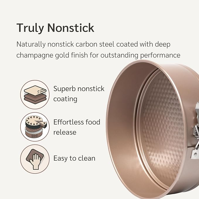 HAPPIELS Nonstick 8 Inch Springform Cheesecake Pan | PFOA & BPA Free Non Toxic Spring Form Cake Mold | Best Nontoxic Non Stick Springform Pans for Baking | Leakproof Cake Tin
