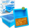 Extra-Large Silicone Freezing Tray with Lid, Walfos 1-Cup Freezer Tray for Soup, Silicone Soup Freezer Container For Storing and Freezing Soup, Broth, Sauce and Ice, 2 Pack